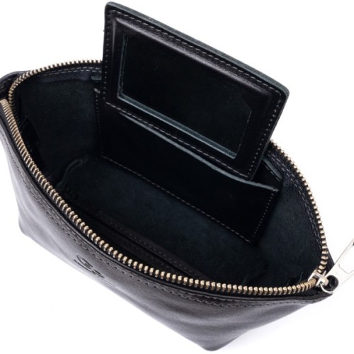 Косметичка Grande Pelle Зі шкіри Чорна (11302)