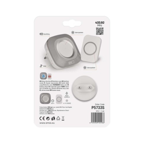 Дверний дзвінок EMOS бездротовий EMOS P5733S (P5733S)