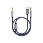 Кабель мультимедійний USB-C to 2x3.5mm M 1.2m blue XoKo (XK-MH-270)
