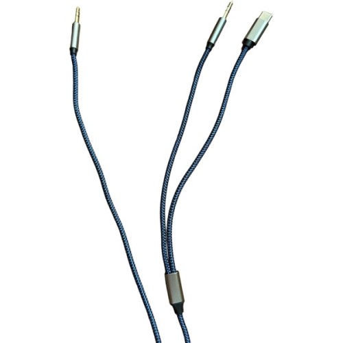Кабель мультимедійний USB-C to 2x3.5mm M 1.2m blue XoKo (XK-MH-270)