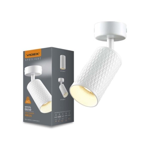 Світильник точковий Videx під лампу GU10 SPF02A накладний поворотний біла (VL-SPF02B-WP)