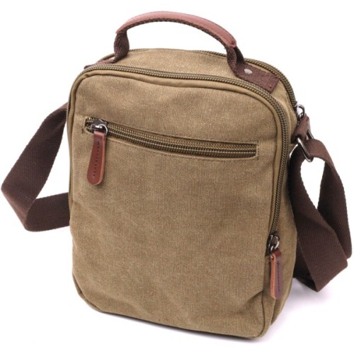 Сумка Vintage Вертикальна з текстилю Оливкова (22238)