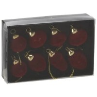 Ялинкова іграшка Chomik скляні прикраси 8 шт, велюр покриття, бургунді (5900779894303)