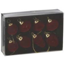 Ялинкова іграшка Chomik скляні прикраси 8 шт, велюр покриття, бургунді (5900779894303)