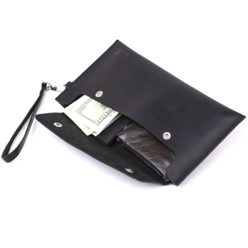 Косметичка Shvigel Шкіряна матова тревел Чорна (16426)