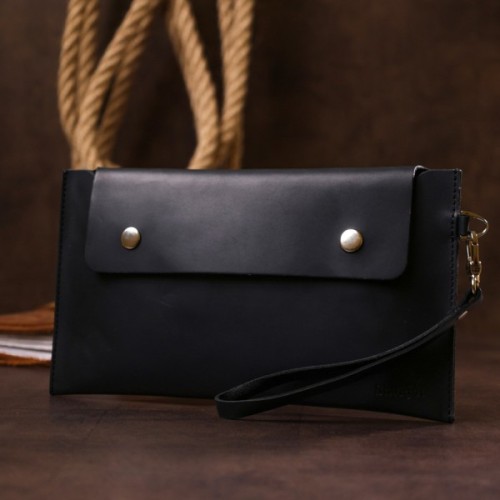 Косметичка Shvigel Шкіряна матова тревел Чорна (16426)