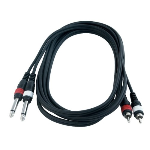 Інсертний кабель RockCable Patch Cable - 2 x RCA to 2 x TS Jack (1.5m) (RCL 20932 D4)