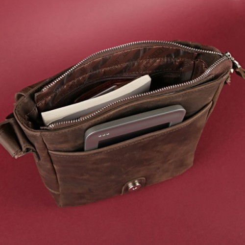 Сумка Shvigel З вінтажної шкіри Коричнева (00890)