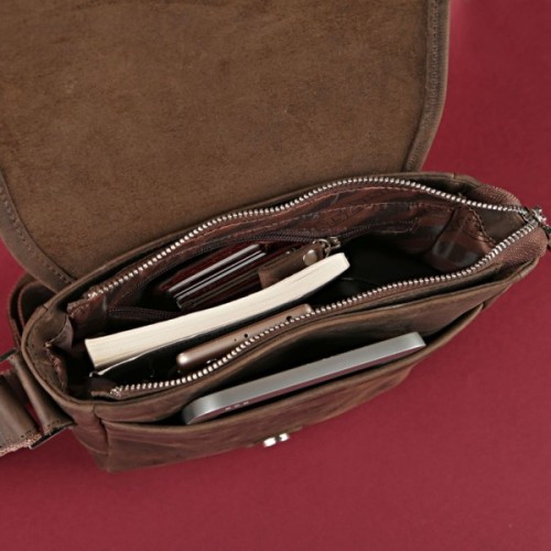 Сумка Shvigel З вінтажної шкіри Коричнева (00890)