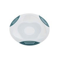 Тарілка дитяча Akuku на присосці, білий-бірюзовий (A0524)