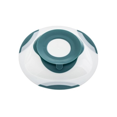 Тарілка дитяча Akuku на присосці, білий-бірюзовий (A0524)