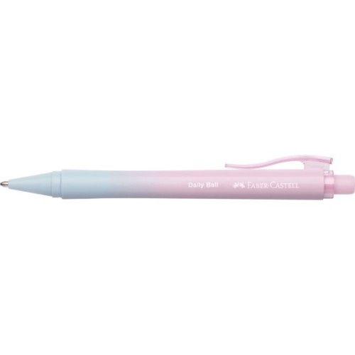 Ручка кулькова Faber-Castell Daily Ball XB Bluching Sky, корпус рожево-блакитний, стрижень синій (1,0 мм) (33093)