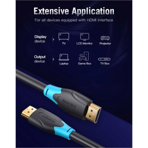 Кабель мультимедійний HDMI M to HDMI M 15.0m 4K30Hz black Vention (AACBN)