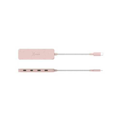 Концентратор J5create USB-C to 4xUSB-C 3.2 10Gbps rose (JCH345ER-N)