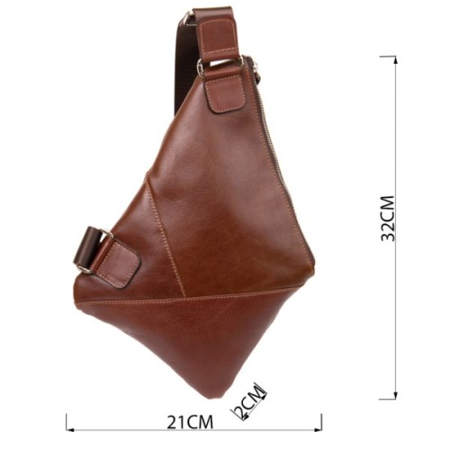 Сумка Grande Pelle Шкіряна через плече Коричнева (11358)