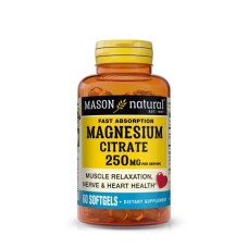 Мінерали Mason Natural Магній цитрат, 250 мг, Magnesium Citrate, 60 гелевих капсул (MAV18615)