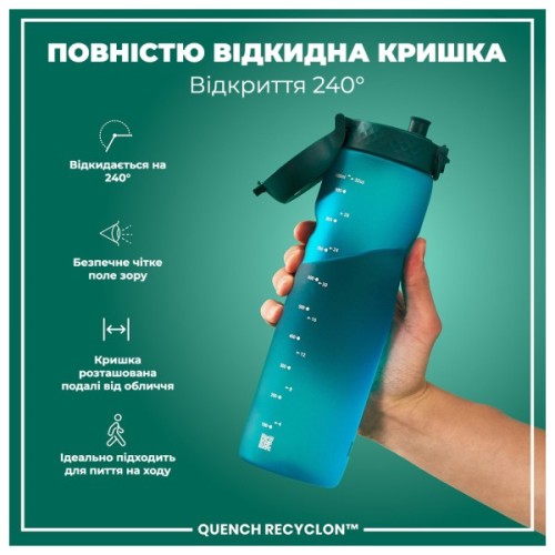 Пляшка для води ION8 OneTouch 1000 мл BPA Free, Aqua (I8RF1000AQU)