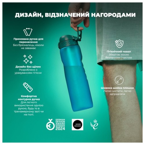 Пляшка для води ION8 OneTouch 1000 мл BPA Free, Aqua (I8RF1000AQU)