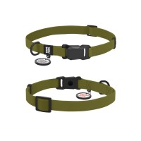 Нашийник для тварин WAUDOG Magnet c QR паспортом, магнітна пряжка-фастекс S хакі (279431)