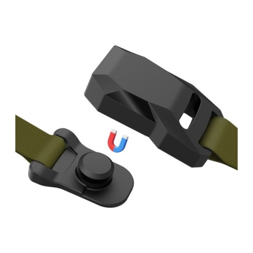 Нашийник для тварин WAUDOG Magnet c QR паспортом, магнітна пряжка-фастекс S хакі (279431)