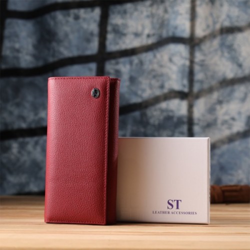 Гаманець ST Leather З натуральної шкіри Червоний (23096)