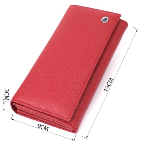 Гаманець ST Leather З натуральної шкіри Червоний (23096)