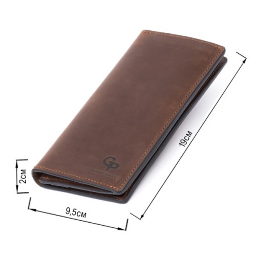 Гаманець Grande Pelle На магнітній кнопці Шоколадний (11314)