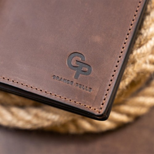 Гаманець Grande Pelle На магнітній кнопці Шоколадний (11314)