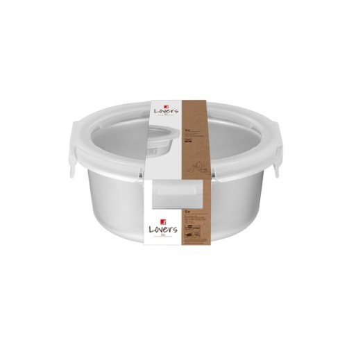 Харчовий контейнер Bergner Go Lovers з нержавіючої сталі круглий 690 мл (BG-36315-GY)