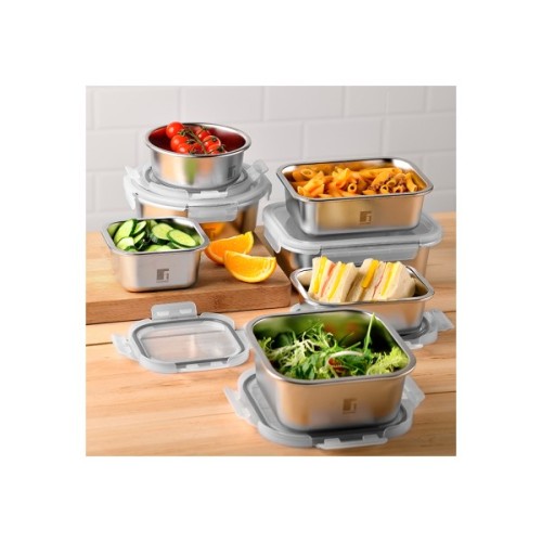 Харчовий контейнер Bergner Go Lovers з нержавіючої сталі круглий 690 мл (BG-36315-GY)