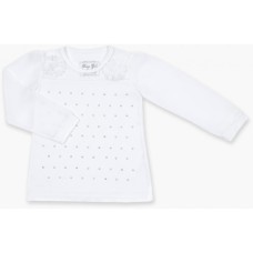 Кофта дитяча Breeze з шифоновими рукавами і стразами (8840-92G-white)