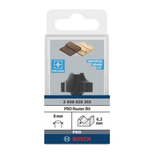 Фреза Bosch Professional профільна E, Std, S8, R6.3, D25.4, L14 (2.608.628.355)