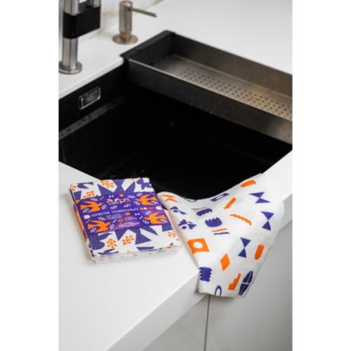 Серветки для прибирання Добра Господарочка Колекція Вибійка Універсальні Білі з принтом 2 шт. (4820086524032)