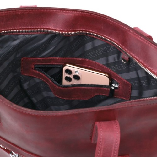 Сумка Shvigel Вінтажна шопер Бордова (16350)