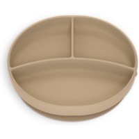 Тарілка дитяча Suavinex Colour Essence силіконова для вводу прикорму на 3 секції, +6 міс. , бежева (402914)