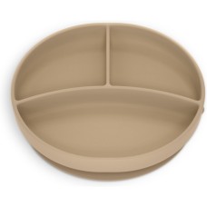 Тарілка дитяча Suavinex Colour Essence силіконова для вводу прикорму на 3 секції, +6 міс. , бежева (402914)