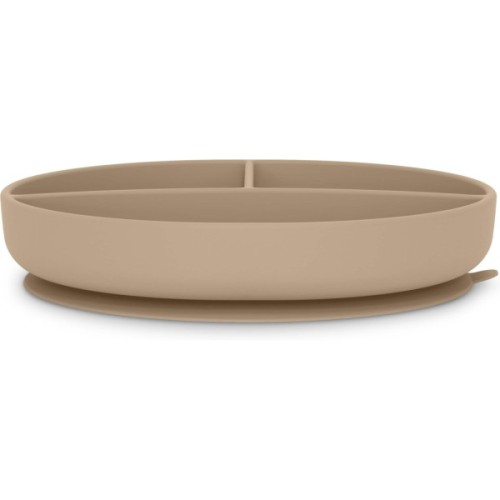 Тарілка дитяча Suavinex Colour Essence силіконова для вводу прикорму на 3 секції, +6 міс. , бежева (402914)