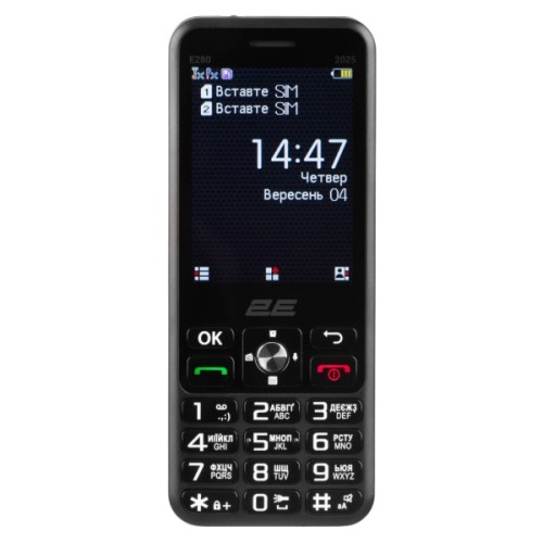 Мобільний телефон 2E E280 2025 Black + Батарея (794300868957)