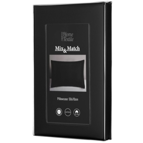 Наволочка Ardesto Mix&Match Premium 50х70+5см 100% бавовна, сатин чорний (ART5070PCL)