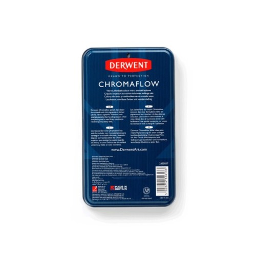 Олівці кольорові Derwent Chromaflow 24 кол. у металевому пеналі (5028252616133)