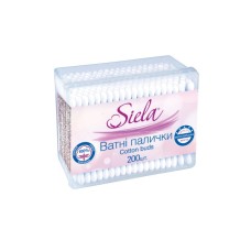 Ватні палички Siela Пластикова коробка 200 шт. (4820159840465)