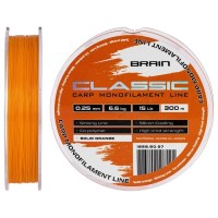 Волосінь Brain Classic Carp Line (solid orange) 300m 0.25mm 15lb 6.6kg (1858.80.97)