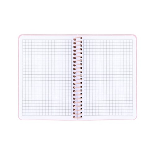 Блокнот Axent на спіралі B6 80 аркушів, клітинка, пластикова обкладинка, рожевий (8463-2-A)