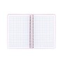 Блокнот Axent на спіралі B6 80 аркушів, клітинка, пластикова обкладинка, рожевий (8463-2-A)