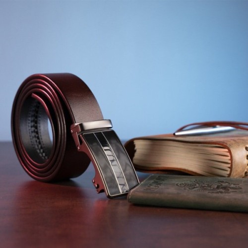 Ремінь Vintage З автоматичною пряжкою Коричневий (20210)