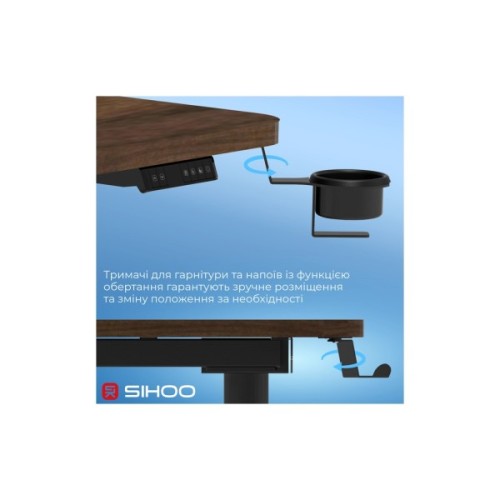 Комп'ютерний стіл Sihoo D05 Walnut/Black (D05-104/D05-107)