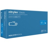 Медичні рукавички Mercator Medical Nitrylex Classic Нітрилові Неопудрені діагностичні Розмір M Сині 100 шт. (3.1010) (5906615004905/5906615028642)