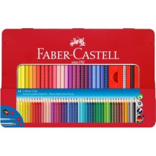 Олівці кольорові Faber-Castell Grip, акварельні, 48 кольорів в металевій коробці з аксесуарами 112448 (26536)