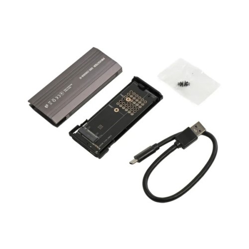 Кишеня зовнішня Maxxter USB-C USB 3.1 Gen2 M.2 NVMe 10Gbps RGB gray (EHDE-2280SRGB-01)