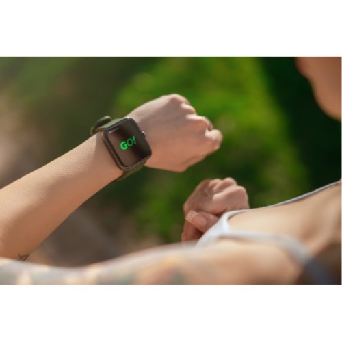 Смарт-годинник 2E Alpha SQ Music Edition 46mm Black-Green + ремінець сірий (2E-CWW40BKGN-WS)